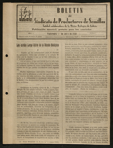 Boletín del Sindicato de Productores de Semillas. Año 1933, Núm. 6