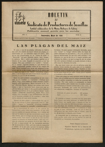 Boletín del Sindicato de Productores de Semillas. Año 1934, Núm. 16