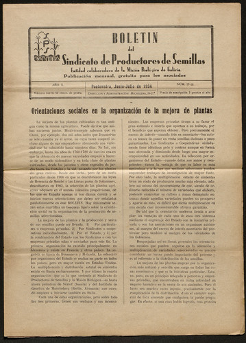 Boletín del Sindicato de Productores de Semillas. Año 1934, Núm. 17-18