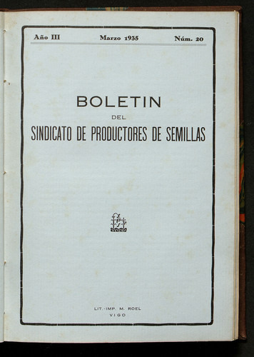 Boletín del Sindicato de Productores de Semillas. Año 1935, Núm. 20