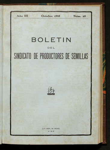 Boletín del Sindicato de Productores de Semillas. Año 1935, Núm. 25