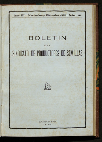 Boletín del Sindicato de Productores de Semillas. Año 1935, Núm. 26