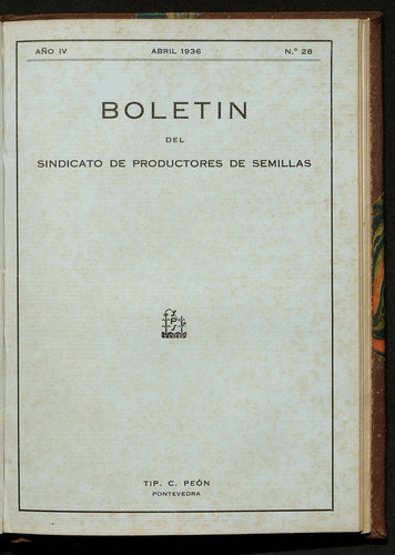 Boletín del Sindicato de Productores de Semillas. Año 1936, Núm. 28