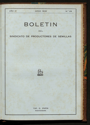 Boletín del Sindicato de Productores de Semillas. Año 1936, Núm. 29