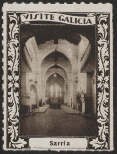 Sarria : [Viñeta con imagen interior de la Iglesia de Santa Marina de Sarria]