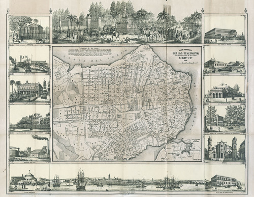 Mapa de la Isla de Cuba y Plano de La Habana